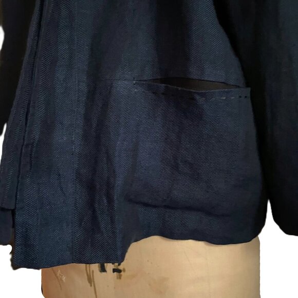 Vintage 90s 00s LIDA BADAY minimalist boxy linen jacket blazer - Picture 13 of 13